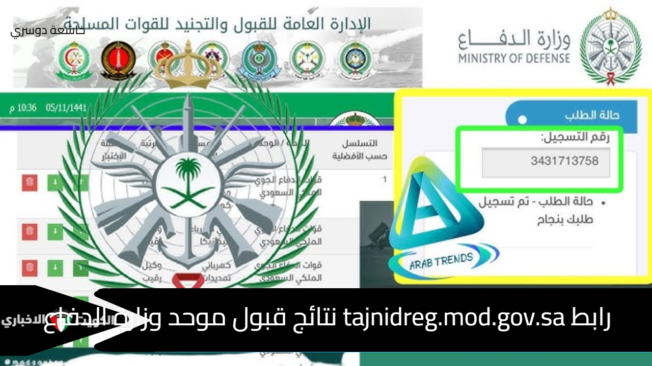 حجز موعد TajnidrEg.Mod.gov.sa نتائج قبول موحد وزارة الدفاع 1446 القبول المبدئي