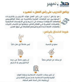 شروط وخطوات التقديم في برنامج تمهير 